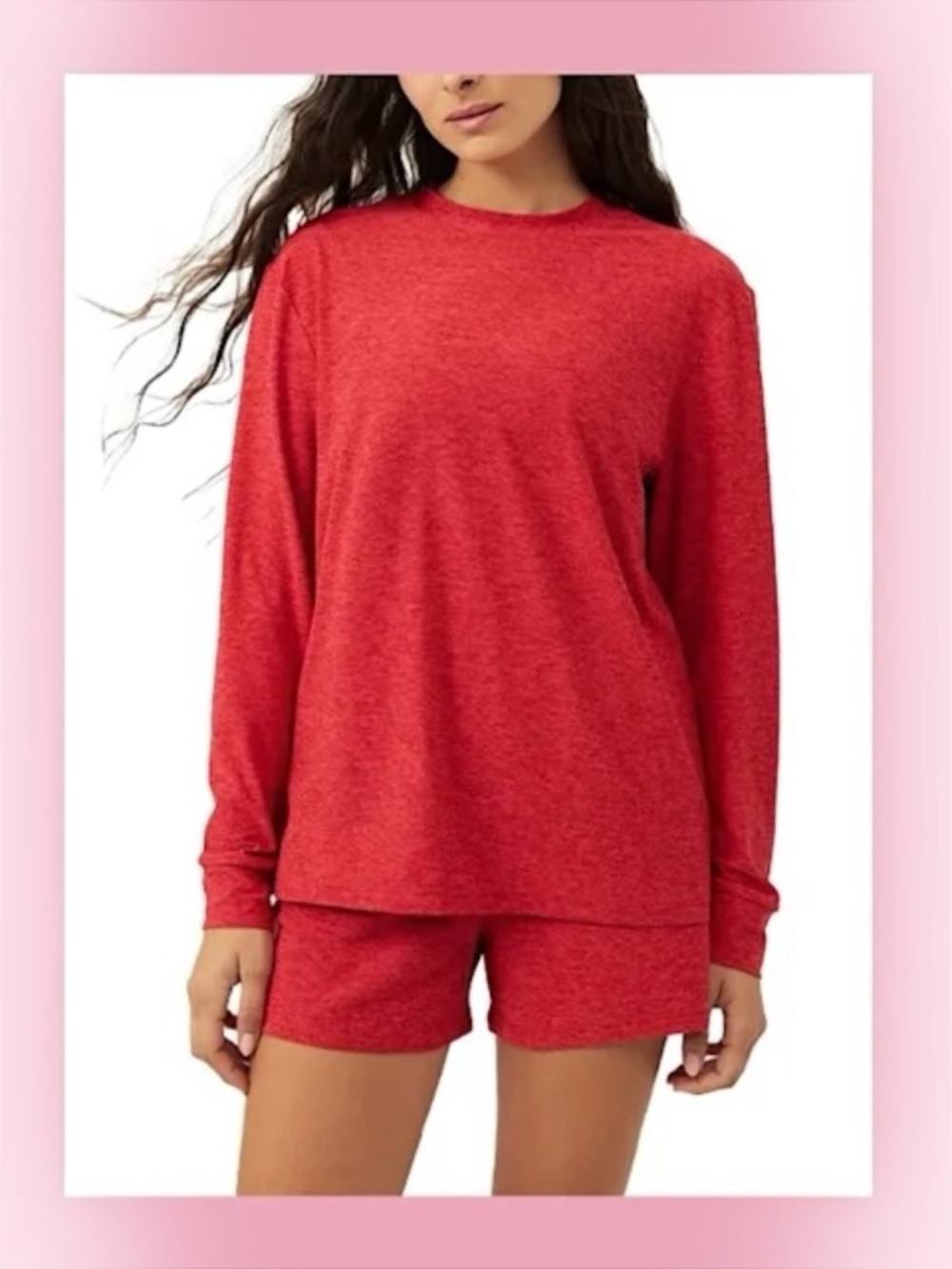 Outdoor Voices Longsleeve CloudKnit Top in Red Size XXL